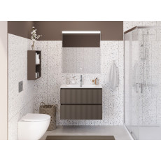 Тумба с раковиной подвесная BelBagno UNO-MINI-800-2C-SO-СO Бежевый матовый, раковина белая BB-8099-3-80