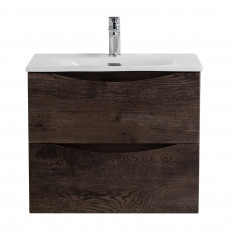 Тумба с раковиной подвесная BelBagno MARINO-CER-MINI-500-2C-SO-RNG-P Rovere Nature Grigio, раковина белая BB-8099-3-50