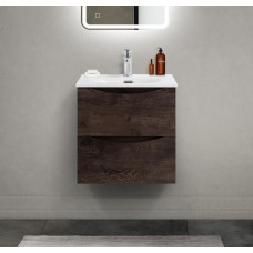 Тумба с раковиной подвесная BelBagno MARINO-CER-MINI-500-2C-SO-RNG-P Rovere Nature Grigio, раковина белая BB-8099-3-50