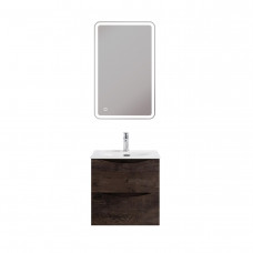 Тумба с раковиной подвесная BelBagno MARINO-CER-MINI-500-2C-SO-RNG-P Rovere Nature Grigio, раковина белая BB-8099-3-50