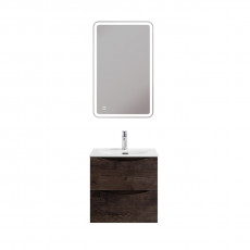 Тумба с раковиной подвесная BelBagno MARINO-CER-MINI-500-2C-SO-RNG-P Rovere Nature Grigio, раковина белая BB-8099-3-50