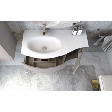 Мебель для ванной чаша слева Cezares VAGUE 104 Rovere sbiancato 54847+54848