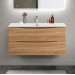 Тумба с раковиной подвесная BelBagno MARINO-CER-MINI-1000-2C-SO-WO-P Rovere Bianco, раковина белая BB-8099-3-100