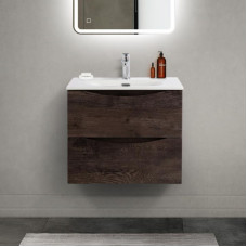 Тумба с раковиной подвесная BelBagno MARINO-CER-MINI-600-2C-SO-RNG-P Rovere Nature Grigio, раковина белая BB-8099-3-60