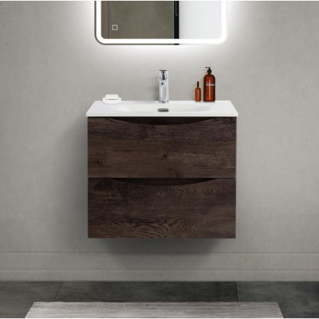 Тумба с раковиной подвесная BelBagno MARINO-CER-MINI-600-2C-SO-RNG-P Rovere Nature Grigio, раковина белая BB-8099-3-60 Тумба с раковиной подвесная BelBagno MARINO-CER-MINI-600-2C-SO-RNG-P Rovere Nature Grigio, раковина белая BB-8099-3-60
