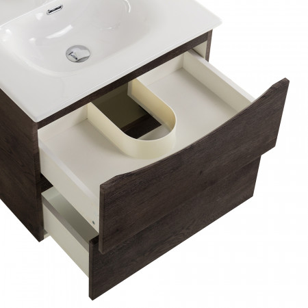 Тумба с раковиной подвесная BelBagno MARINO-CER-MINI-600-2C-SO-RNG-P Rovere Nature Grigio, раковина белая BB-8099-3-60 Тумба с раковиной подвесная BelBagno MARINO-CER-MINI-600-2C-SO-RNG-P Rovere Nature Grigio, раковина белая BB-8099-3-60