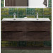 Тумба с раковиной подвесная BelBagno MARINO-CER-N-1200-4C-SO-RNG-P Rovere Nature Grigio, раковина белая BB-8099-120-2 с 2-я чашами