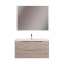 Тумба с раковиной подвесная BelBagno MARINO-CER-MINI-1000-2C-SO-RG-P Rovere Grigio, раковина белая BB-8099-3-100