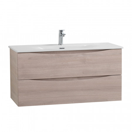 Тумба с раковиной подвесная BelBagno MARINO-CER-MINI-1000-2C-SO-RG-P Rovere Grigio, раковина белая BB-8099-3-100 Тумба с раковиной подвесная BelBagno MARINO-CER-MINI-1000-2C-SO-RG-P Rovere Grigio, раковина белая BB-8099-3-100