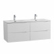 Тумба с раковиной подвесная BelBagno MARINO-CER-N-1200-4C-SO-BO-P Bianco Opaco, раковина белая BB-8099-120-2 с 2-я чашами Тумба с раковиной подвесная BelBagno MARINO-CER-N-1200-4C-SO-BO-P Bianco Opaco, раковина белая BB-8099-120-2 с 2-я чашами