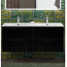 Тумба с раковиной подвесная BelBagno MARINO-CER-N-1200-4C-SO-NL-P Nero Lucido, раковина белая BB-8099-120-2 с 2-я чашами