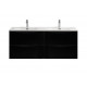 Тумба с раковиной подвесная BelBagno MARINO-CER-N-1200-4C-SO-NL-P Nero Lucido, раковина белая BB-8099-120-2 с 2-я чашами Тумба с раковиной подвесная BelBagno MARINO-CER-N-1200-4C-SO-NL-P Nero Lucido, раковина белая BB-8099-120-2 с 2-я чашами