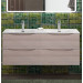 Тумба с раковиной подвесная BelBagno MARINO-CER-N-1200-4C-SO-RG-P Rovere Grigio, раковина белая BB-8099-120-2 с 2-я чашами