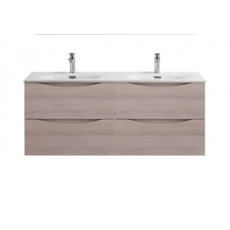 Тумба с раковиной подвесная BelBagno MARINO-CER-N-1200-4C-SO-RG-P Rovere Grigio, раковина белая BB-8099-120-2 с 2-я чашами Тумба с раковиной подвесная BelBagno MARINO-CER-N-1200-4C-SO-RG-P Rovere Grigio, раковина белая BB-8099-120-2 с 2-я чашами