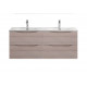 Тумба с раковиной подвесная BelBagno MARINO-CER-N-1200-4C-SO-RG-P Rovere Grigio, раковина белая BB-8099-120-2 с 2-я чашами Тумба с раковиной подвесная BelBagno MARINO-CER-N-1200-4C-SO-RG-P Rovere Grigio, раковина белая BB-8099-120-2 с 2-я чашами