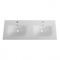 Тумба с раковиной подвесная BelBagno MARINO-CER-N-1200-4C-SO-RG-P Rovere Grigio, раковина белая BB-8099-120-2 с 2-я чашами