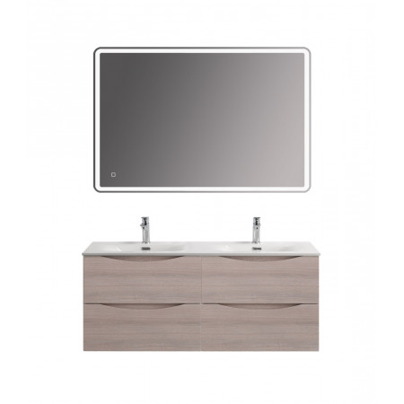 Тумба с раковиной подвесная BelBagno MARINO-CER-N-1200-4C-SO-RG-P Rovere Grigio, раковина белая BB-8099-120-2 с 2-я чашами Тумба с раковиной подвесная BelBagno MARINO-CER-N-1200-4C-SO-RG-P Rovere Grigio, раковина белая BB-8099-120-2 с 2-я чашами