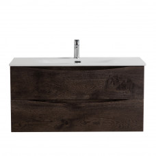 Тумба с раковиной подвесная BelBagno MARINO-CER-MINI-1000-2C-SO-RNG-P Rovere Nature Grigio, раковина белая BB-8099-3-100