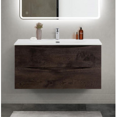 Тумба с раковиной подвесная BelBagno MARINO-CER-MINI-1000-2C-SO-RNG-P Rovere Nature Grigio, раковина белая BB-8099-3-100