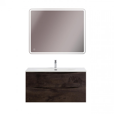Тумба с раковиной подвесная BelBagno MARINO-CER-MINI-1000-2C-SO-RNG-P Rovere Nature Grigio, раковина белая BB-8099-3-100 Тумба с раковиной подвесная BelBagno MARINO-CER-MINI-1000-2C-SO-RNG-P Rovere Nature Grigio, раковина белая BB-8099-3-100