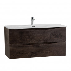 Тумба с раковиной подвесная BelBagno MARINO-CER-MINI-1000-2C-SO-RNG-P Rovere Nature Grigio, раковина белая BB-8099-3-100