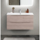 Тумба с раковиной подвесная BelBagno MARINO-CER-MINI-900-2C-SO-RG-P Rovere Grigio, раковина белая BB-8099-3-90 Тумба с раковиной подвесная BelBagno MARINO-CER-MINI-900-2C-SO-RG-P Rovere Grigio, раковина белая BB-8099-3-90