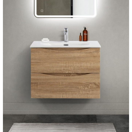 Тумба с раковиной подвесная BelBagno MARINO-CER-MINI-700-2C-SO-WO-P Rovere Bianco, раковина белая BB-8099-3-70 Тумба с раковиной подвесная BelBagno MARINO-CER-MINI-700-2C-SO-WO-P Rovere Bianco, раковина белая BB-8099-3-70