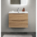 Тумба с раковиной подвесная BelBagno MARINO-CER-MINI-700-2C-SO-WO-P Rovere Bianco, раковина белая BB-8099-3-70