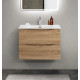 Тумба с раковиной подвесная BelBagno MARINO-CER-MINI-700-2C-SO-WO-P Rovere Bianco, раковина белая BB-8099-3-70 Тумба с раковиной подвесная BelBagno MARINO-CER-MINI-700-2C-SO-WO-P Rovere Bianco, раковина белая BB-8099-3-70