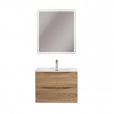 Тумба с раковиной подвесная BelBagno MARINO-CER-MINI-700-2C-SO-WO-P Rovere Bianco, раковина белая BB-8099-3-70