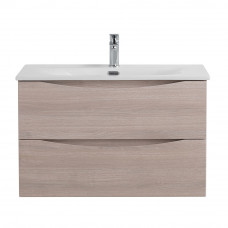 Тумба с раковиной подвесная BelBagno MARINO-CER-MINI-800-2C-SO-RG-P Rovere Grigio, раковина белая BB-8099-3-80