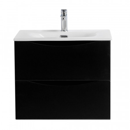 Тумба с раковиной подвесная BelBagno MARINO-CER-MINI-700-2C-SO-NL-P Nero Lucido, раковина белая BB-8099-3-70 Тумба с раковиной подвесная BelBagno MARINO-CER-MINI-700-2C-SO-NL-P Nero Lucido, раковина белая BB-8099-3-70
