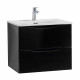 Тумба с раковиной подвесная BelBagno MARINO-CER-MINI-700-2C-SO-NL-P Nero Lucido, раковина белая BB-8099-3-70 Тумба с раковиной подвесная BelBagno MARINO-CER-MINI-700-2C-SO-NL-P Nero Lucido, раковина белая BB-8099-3-70