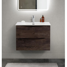 Тумба с раковиной подвесная BelBagno MARINO-CER-MINI-700-2C-SO-RNG-P Rovere Nature Grigio, раковина белая BB-8099-3-70