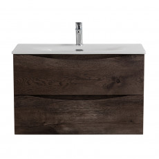 Тумба с раковиной подвесная BelBagno MARINO-CER-MINI-700-2C-SO-RNG-P Rovere Nature Grigio, раковина белая BB-8099-3-70