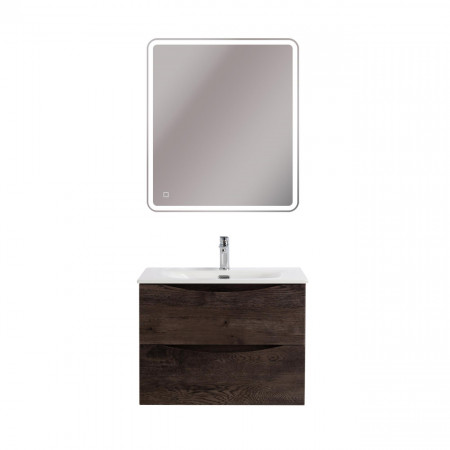 Тумба с раковиной подвесная BelBagno MARINO-CER-MINI-700-2C-SO-RNG-P Rovere Nature Grigio, раковина белая BB-8099-3-70 Тумба с раковиной подвесная BelBagno MARINO-CER-MINI-700-2C-SO-RNG-P Rovere Nature Grigio, раковина белая BB-8099-3-70