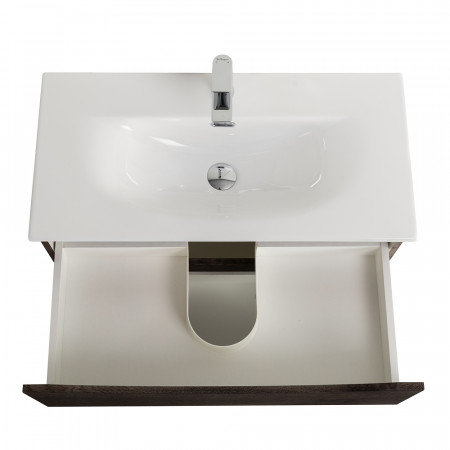 Тумба с раковиной подвесная BelBagno MARINO-CER-MINI-700-2C-SO-RNG-P Rovere Nature Grigio, раковина белая BB-8099-3-70 Тумба с раковиной подвесная BelBagno MARINO-CER-MINI-700-2C-SO-RNG-P Rovere Nature Grigio, раковина белая BB-8099-3-70