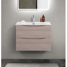 Тумба с раковиной подвесная BelBagno MARINO-CER-MINI-700-2C-SO-RG-P Rovere Grigio, раковина белая BB-8099-3-70