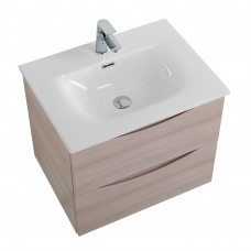 Тумба с раковиной подвесная BelBagno MARINO-CER-MINI-700-2C-SO-RG-P Rovere Grigio, раковина белая BB-8099-3-70