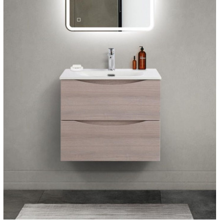 Тумба с раковиной подвесная BelBagno MARINO-CER-MINI-600-2C-SO-RG-P Rovere Grigio, раковина белая BB-8099-3-60 Тумба с раковиной подвесная BelBagno MARINO-CER-MINI-600-2C-SO-RG-P Rovere Grigio, раковина белая BB-8099-3-60