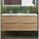 Тумба с раковиной подвесная BelBagno MARINO-CER-N-1200-4C-SO-WO-P Rovere Bianco, раковина белая BB-8099-120-2 с 2-я чашами Тумба с раковиной подвесная BelBagno MARINO-CER-N-1200-4C-SO-WO-P Rovere Bianco, раковина белая BB-8099-120-2 с 2-я чашами