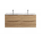 Тумба с раковиной подвесная BelBagno MARINO-CER-N-1200-4C-SO-WO-P Rovere Bianco, раковина белая BB-8099-120-2 с 2-я чашами Тумба с раковиной подвесная BelBagno MARINO-CER-N-1200-4C-SO-WO-P Rovere Bianco, раковина белая BB-8099-120-2 с 2-я чашами