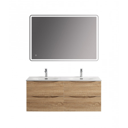 Тумба с раковиной подвесная BelBagno MARINO-CER-N-1200-4C-SO-WO-P Rovere Bianco, раковина белая BB-8099-120-2 с 2-я чашами Тумба с раковиной подвесная BelBagno MARINO-CER-N-1200-4C-SO-WO-P Rovere Bianco, раковина белая BB-8099-120-2 с 2-я чашами