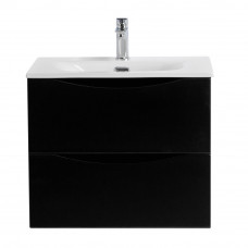 Тумба с раковиной подвесная BelBagno MARINO-CER-N-700-2C-SO-NL-P Nero Lucido, раковина белая BB-8099-70