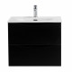 Тумба с раковиной подвесная BelBagno MARINO-CER-N-700-2C-SO-NL-P Nero Lucido, раковина белая BB-8099-70 Тумба с раковиной подвесная BelBagno MARINO-CER-N-700-2C-SO-NL-P Nero Lucido, раковина белая BB-8099-70