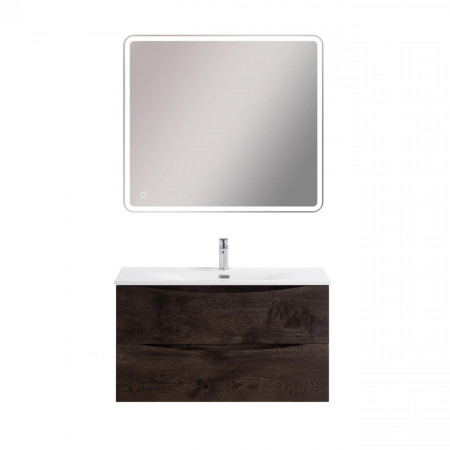 Тумба с раковиной подвесная BelBagno MARINO-CER-MINI-900-2C-SO-RNG-P Rovere Nature Grigio, раковина белая BB-8099-3-90 Тумба с раковиной подвесная BelBagno MARINO-CER-MINI-900-2C-SO-RNG-P Rovere Nature Grigio, раковина белая BB-8099-3-90