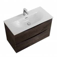 Тумба с раковиной подвесная BelBagno MARINO-CER-MINI-900-2C-SO-RNG-P Rovere Nature Grigio, раковина белая BB-8099-3-90