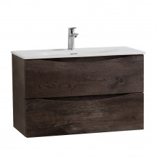 Тумба с раковиной подвесная BelBagno MARINO-CER-MINI-900-2C-SO-RNG-P Rovere Nature Grigio, раковина белая BB-8099-3-90