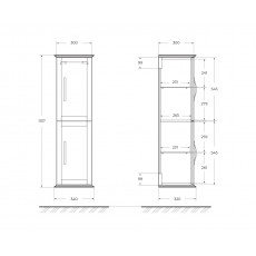 Пенал подвесной с двумя распашными дверцами, реверсивный Cezares TIFFANY 55247 Grigio Nuvola
