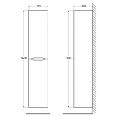 Шкаф-пенал подвесной  BelBagno ACQUA-1600-2A-SC-BL-P
